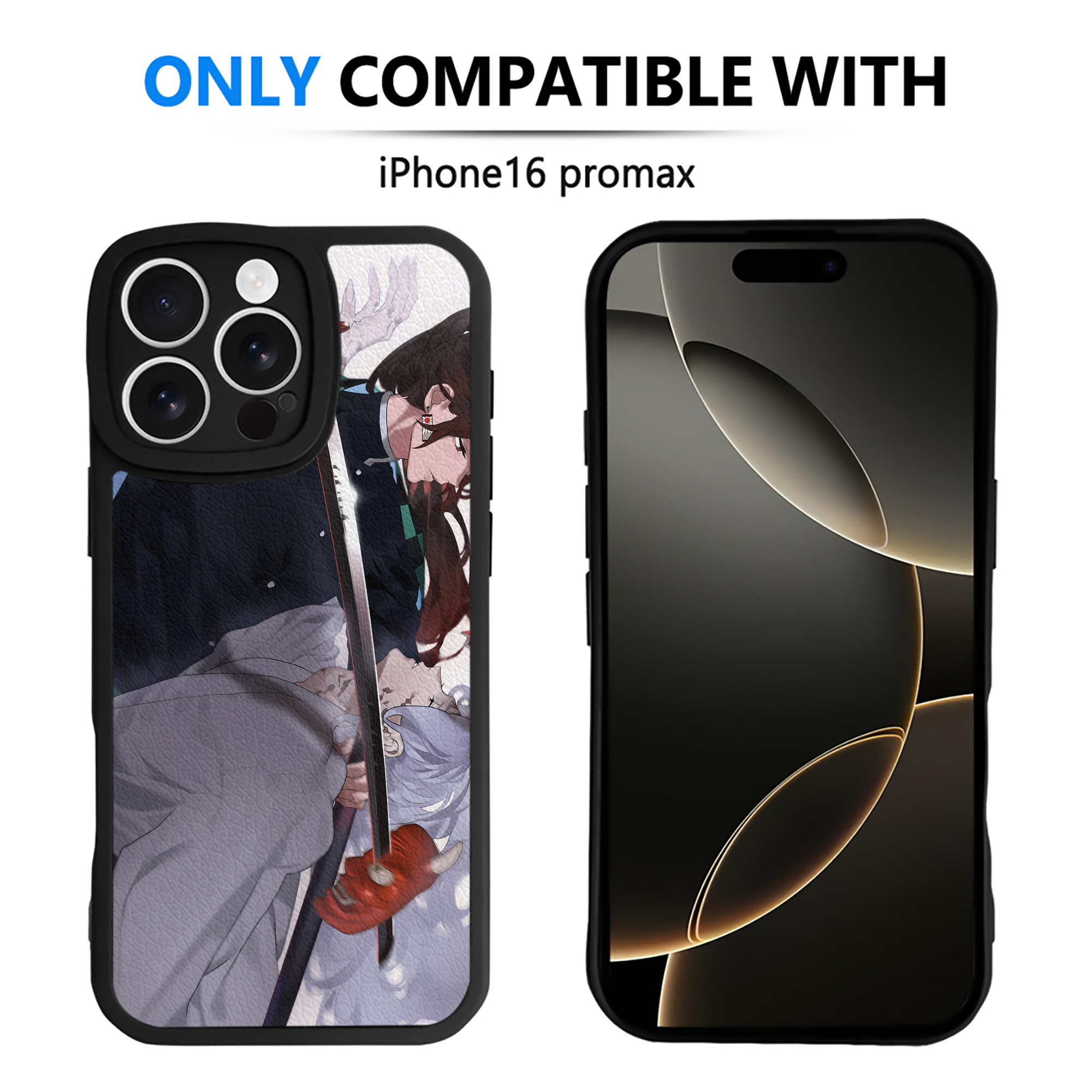 （画像用） 鬼滅の刃（きめつのやいば）竈門 炭治郎／かまど たんじろう Kamado Tanjirou 【iPhone 16シリーズ対応】シリコンスマホケース（レザー調） 材質：シリコン